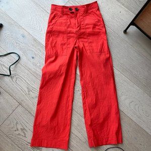 Anthropologie Maeve Red Colette Wide Leg Pants US 0